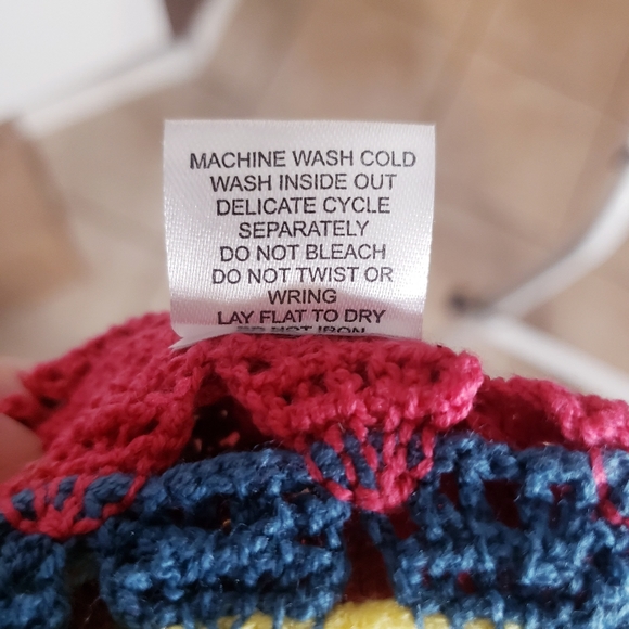 Granny square knit crochet boho hippie crop top flowers XL festival coachella - Picture 7 of 8